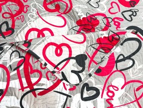 Narzuta na łóżko STREET LOVE, szary Rozmiar: 220 x 240 cm