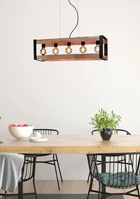 Industrialna lampa wisząca z drewnianymi elementami - T022 - Kavo