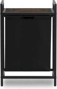 Kosz na Pranie KAI 65L z Półką Dąb Rustykalny/Czarny Nowoczesny Loft