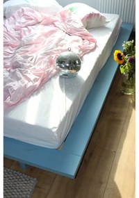 Jasnoniebieskie łóżko dwuosobowe z litego drewna sosnowego ze stelażem 180x200 cm Japan – Karup Design