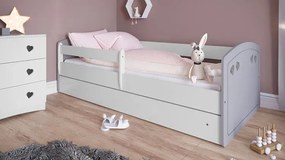 Łóżko dla dziewczynki z szufladą Cecil 3X 80x140 - szare