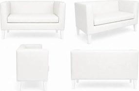 Sofa Monaco : Kolor nogi - Biała, Kolor tkaniny - EKO-SKÓRA - 10D, Typ tkaniny - Eko-skóra , Wysokość nogi - 20 cm