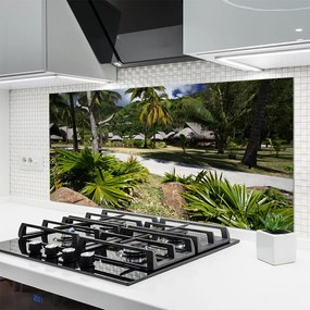 Szkło Ozdobne do Kuchni Tropikalna Palma w Słońcu