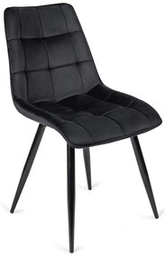 Zestaw Stół Prostokątny Rozkładany CLARK 120-160 cm Dąb Artisan/Czarny i 4 Krzesła Tapicerowane RIO Czarne Welurowe