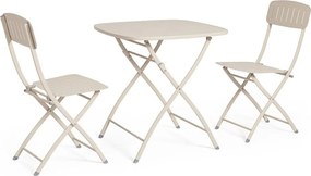 Beżowy stalowy zestaw mebli ogrodowych dla 2 osób Yvonne – Bizzotto