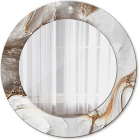 Lustro z nadrukiem dekoracyjne okrągłe Jasny marmur