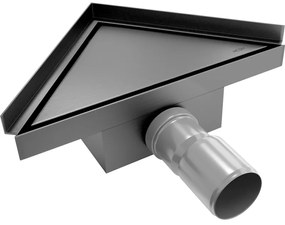 Mexen Flat-T M13 wpust podłogowy trójkątny 20 x 20 cm, gun gray szczotkowany - 1E10320