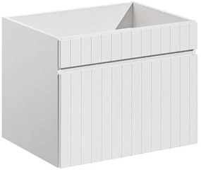 Szafka pod umywalkę wisząca ryflowana biała - 60 cm - SATARA