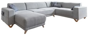 Jasnoszary rozkładany/ze schowkiem narożnik (prawostronny/w kształcie litery U) Classy Sophie – Miuform