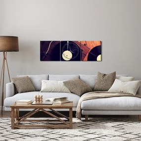 Obraz płyt gramofonowych (z zegarem) (90x30 cm)