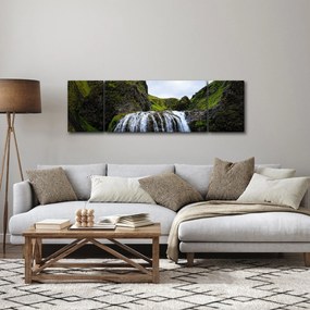 Obraz klifu z wodospadem (170x50 cm)