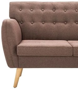 3-osobowa brązowa sofa pikowana - Lilia