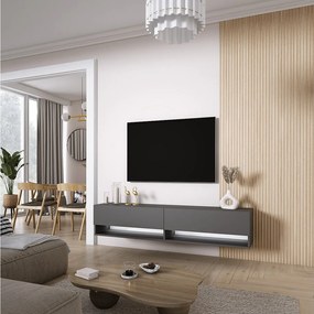 Szafka pod telewizor 170 cm Antracyt, LED biały, 170 × 32 × 34 cm