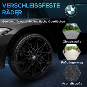 AIYAPLAY Elektryczny samochód dla dzieci BMW M4, z dźwiękiem i światłem, 3-5 km/h, z pilotem, dla dzieci 3-5 lat, Czarny