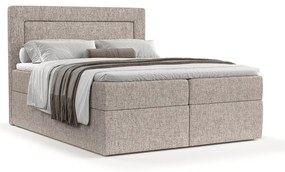 Jasnobrązowe łóżko boxspring ze schowkiem 140x200 cm Imagine – Maison de Rêve