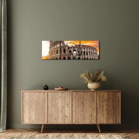 Obraz - Koloseum w Rzymie (z zegarem) (90x30 cm)
