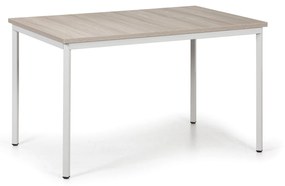 Stół do jadalni TRIVIA, szara konstrukcja, 1200 x 800 mm, dąb naturalny