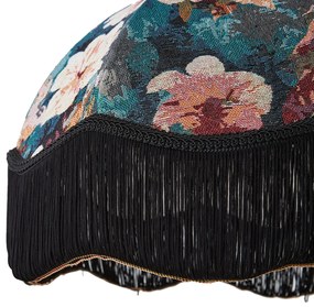 Abażur z tkaniny w kwiatowy wzór z białym wnętrzem 45/15/21,5 - Heritage klasyczny/Antyczny