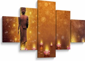 Obraz - Budda w złotym blasku (125x70 cm)