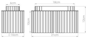 Plafon dwupunktowy AURA 2 ochra czerwona GU10 ryflowany SOLLUX  LIGHTING
