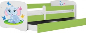 Zielone łóżko dziecięce ze stelażem 80x160 H9-B02