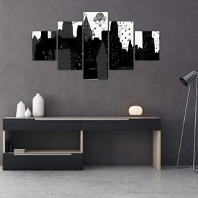 Obraz - Miasto z napisami i wzorami (125x70 cm)