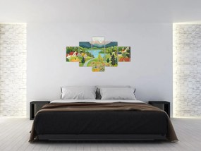 Obraz - Wioska w górach (125x70 cm)