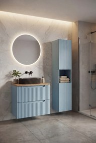 Niebieski zestaw mebli łazienkowych z umywalką F5-E64