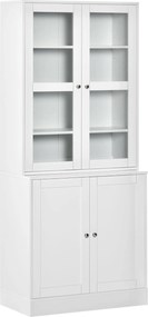 HOMCOM regał na książki biały nowoczesny regał ścienny z dwiema półkami do salonu sypialni 76x40x178 cm | Aosom PL