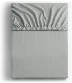 Jasnoszare dżersejowe prześcieradło z gumką 90x200 cm Amber – Restilo