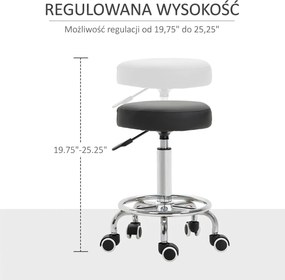 Vinsetto Taboret salonowy, regulowany, sztuczna skóra, do 110 kg, Ø42x50-64H cm, Czarny