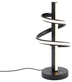 Designerska lampa stołowa czarna z LED, ściemnialna z 3-stopniowym przełącznikiem - Rolla