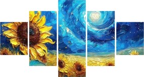 Obraz - Malowanie słoneczników (125x70 cm)