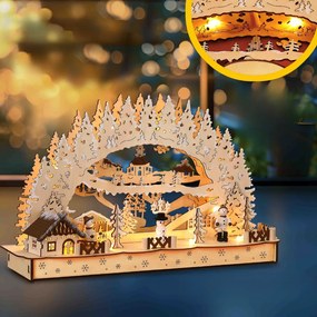 Monzana Świąteczny LED łuk CLEMENT, 45x12,5x28cm, naturalny brąz