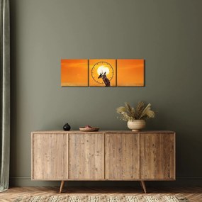 Obraz - Żyrafy w Parku Narodowym Serengeti (z zegarem) (90x30 cm)