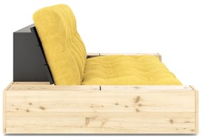 Żółta sztruksowa rozkładana sofa 244 cm Base – Karup Design