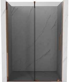 Mexen Velar drzwi prysznicowe rozsuwane 130 cm, grafit, różowe złoto - 871-130-000-41-60