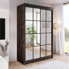 Szafa przesuwna z lustrem BARI 2 jesion ciemny 150