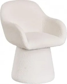 Obrotowy Fotel Tapicerowany Erica Bouclé White - Sklum