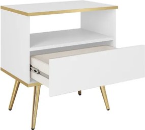 ORIANA Szafka nocna S 54 biała | nogi złote