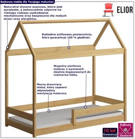 Łóżko drewniane dla dziecka typu domek, sosna Sozi