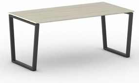 Biurko PRIMO IMPRESS, 180x90 cm, czarna podstawa, dąb naturalny