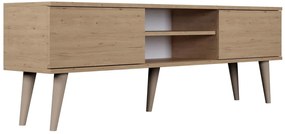 Skandynawska szafka RTV na nóżkach dąb artisan - Dubby 5X 160 cm