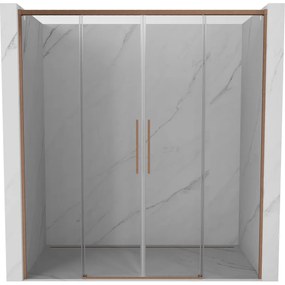 Mexen Rox drzwi prysznicowe rozsuwane 170 cm, transparent, miedź szczotkowana - 8C2-170-002-65-00