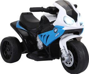 HOMCOM Elektryczny motocykl dla dzieci BMW S1000RR 6V z reflektorem i muzyką 2,5 km/h dla dzieci 18–36 miesięcy Niebieski | Aosom PL