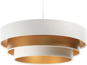 Biało-złota okrągła lampa wisząca welurowa - S442 M7-R94