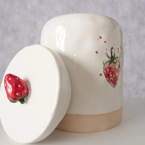 Ceramiczny pojemnik kuchenny, z pokrywką, STRAWBERRY