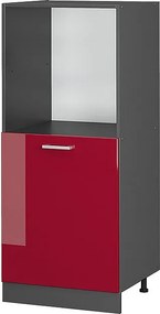 Szafka kuchenna czerwony połysk 60x57x143 r-line