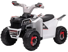 HOMCOM Elektryczny Quad dla Dzieci, 2,5 km/h, Funkcja Jazdy do Przodu i do Tyłu, dla dzieci 18-36 Miesięcy, Biały