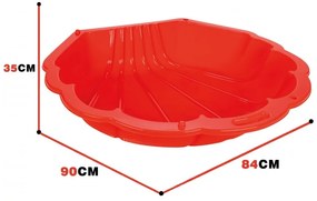 Woopie piaskownica basen muszelka czerwona 3w1 suchy basen 1 szt.